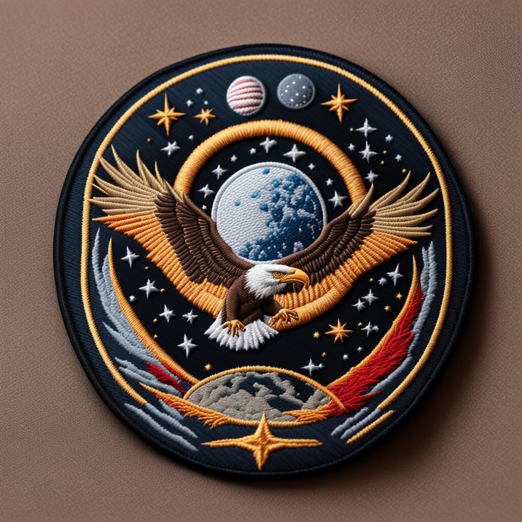 Embroidered patch for a space mission.