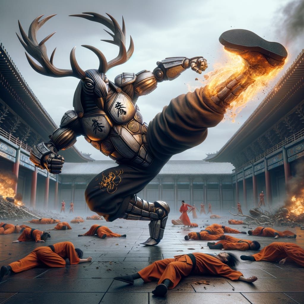 Stag Beetle Ninja in Ancient Chinese Royal Palace