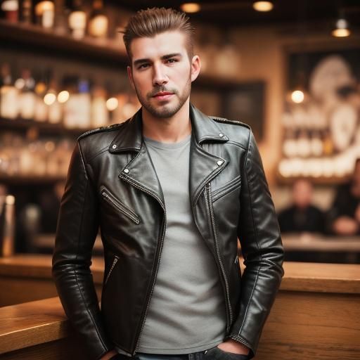Bar Scene with Handsome Bikers: Professional Photography