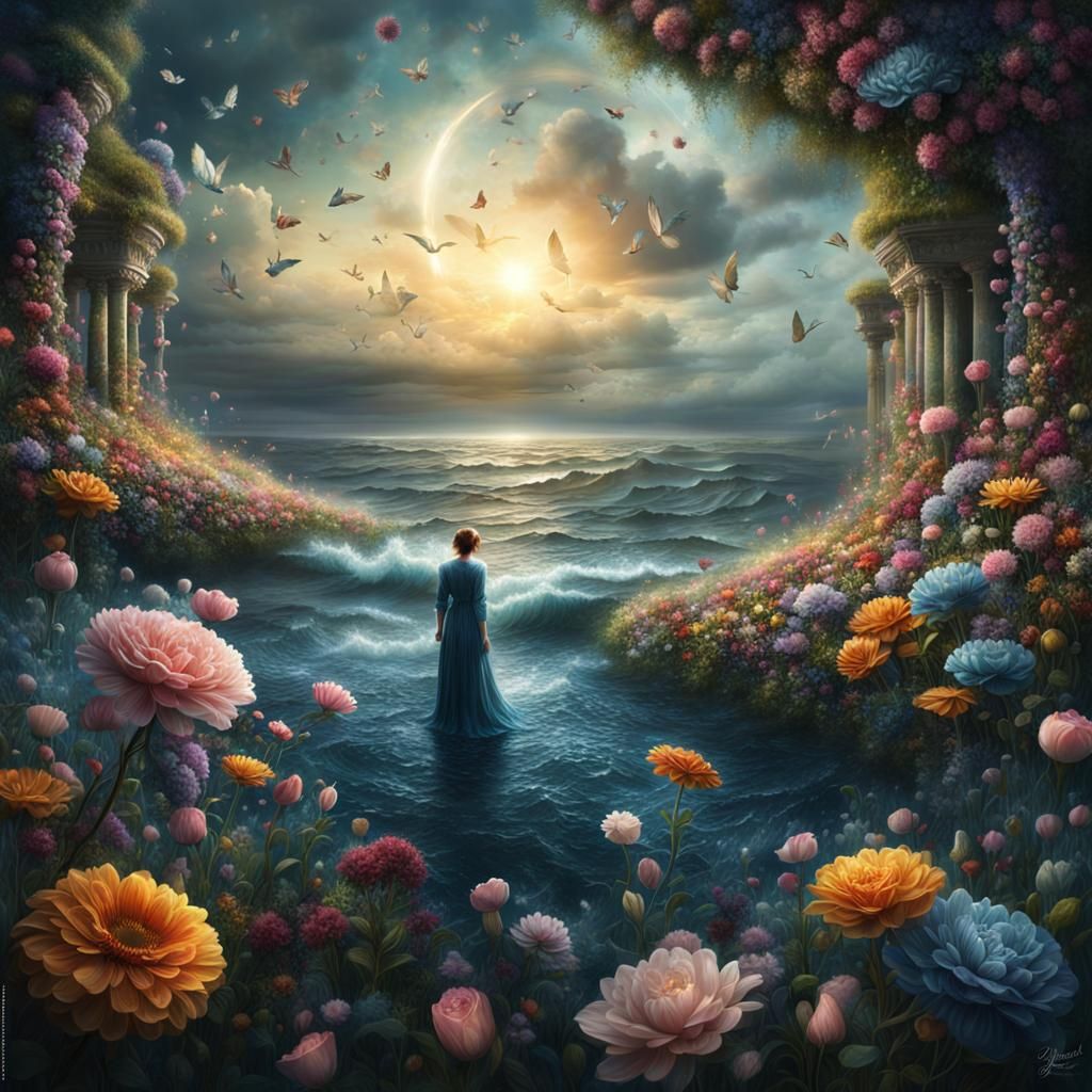 Abstract Flowers of Time: Digital Matte Painting