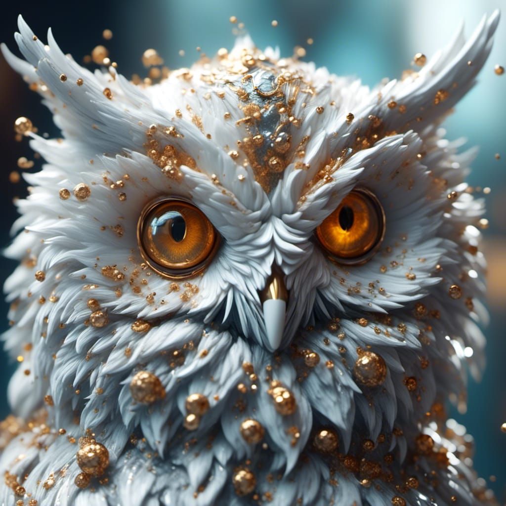 Zombie Cat Owl in Detailed Digital Art
