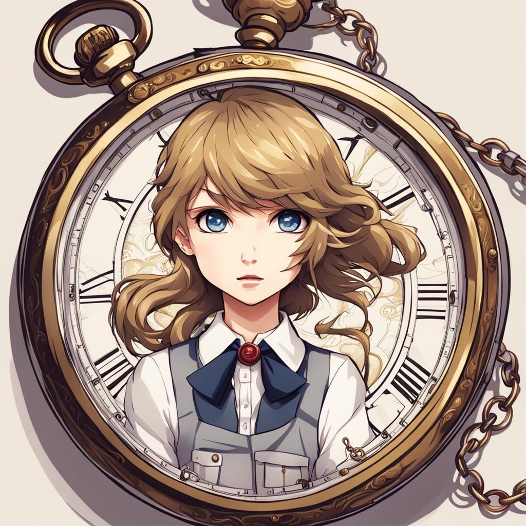 Taylor Swift Hypnotic Pocketwatch in Anime Style