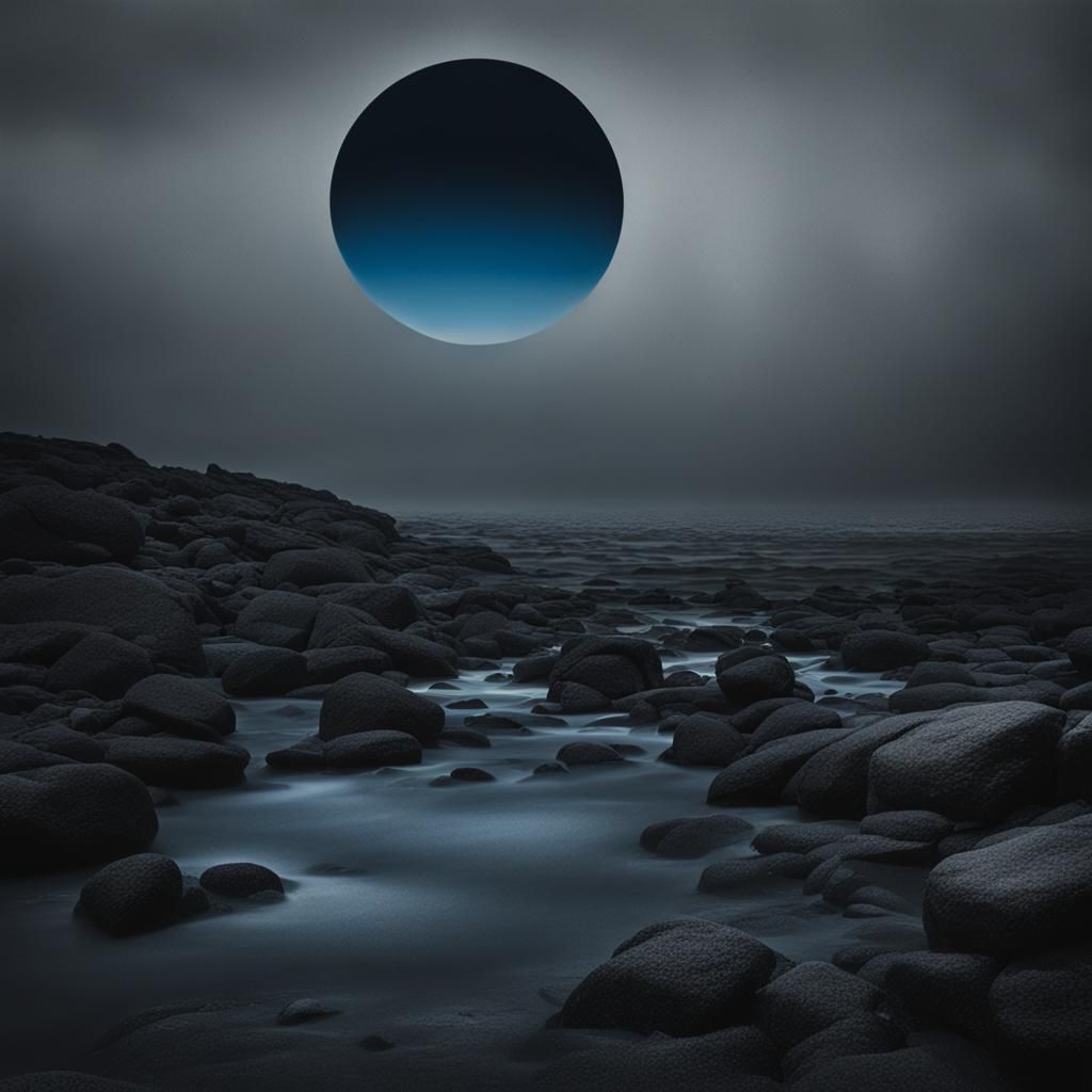 very dark and soft dark mood in greys and blues without moon