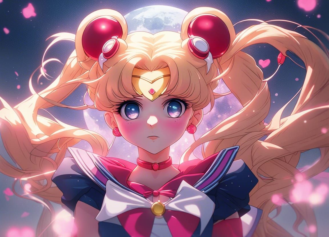 Sailor Moon and Chibi Moon: Detailed Digital Art