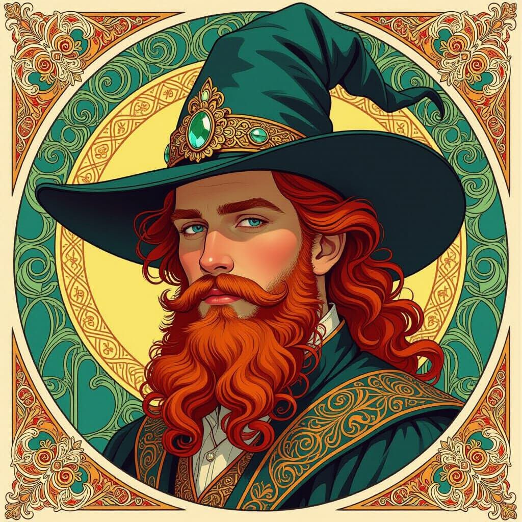 Baroque Wizard in Art Nouveau Style