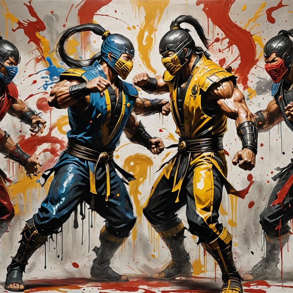 Mortal Kombat Fighters Clash: Explosive Matte Painting