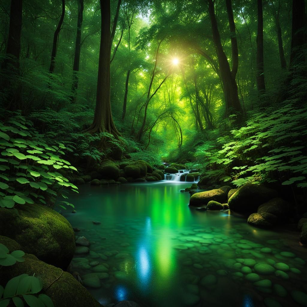 Enchanted Forest Glade at Twilight