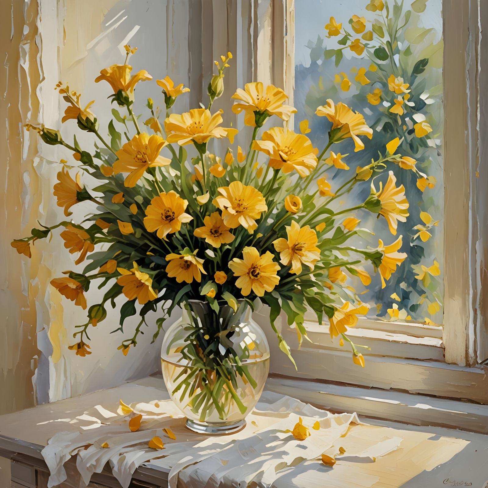Festive Yellow Flowers Image