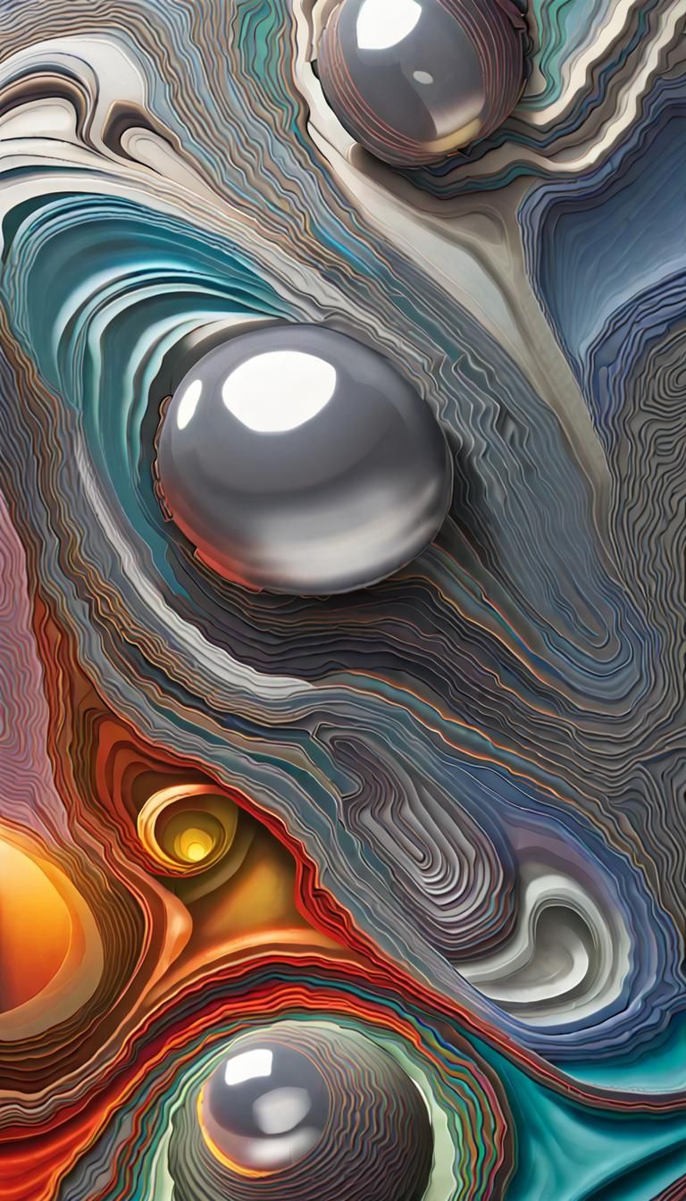 Spinning Mercury Blobs in Zero Gravity, Psychedelic Art