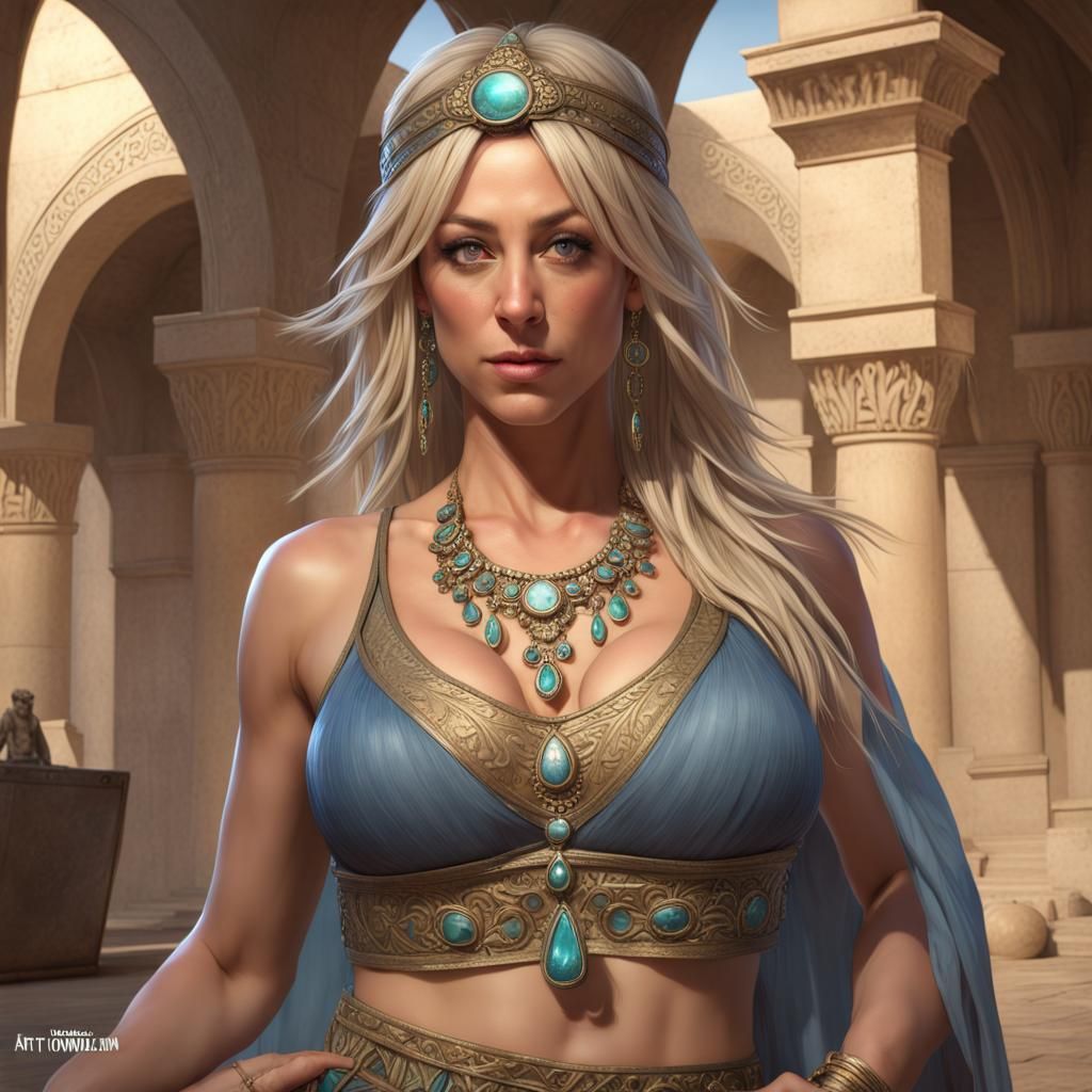 Beautiful Belly Dancer in Middle East, Realistic Portrait