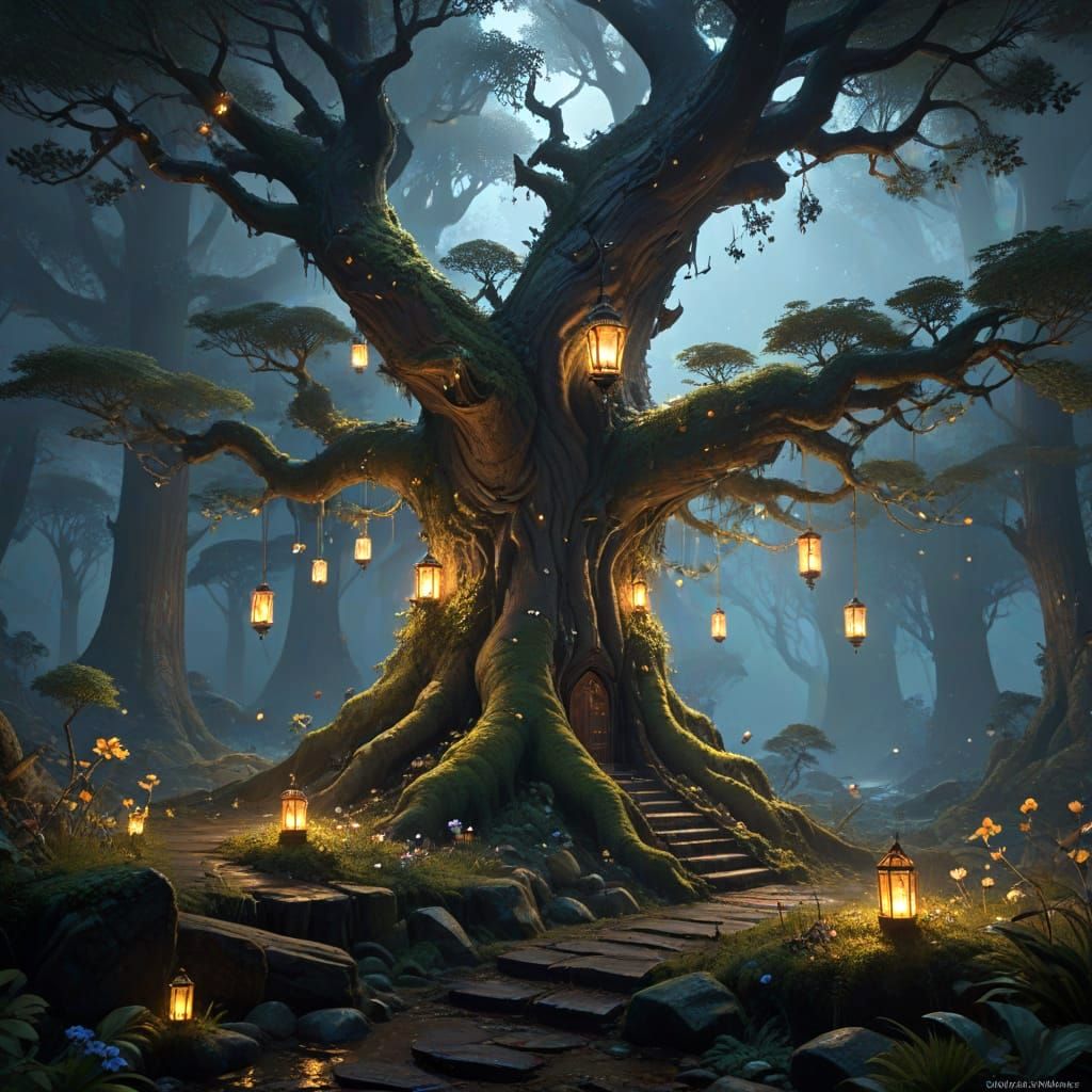 Enchanted Forest Portal in Detailed Matte Painting