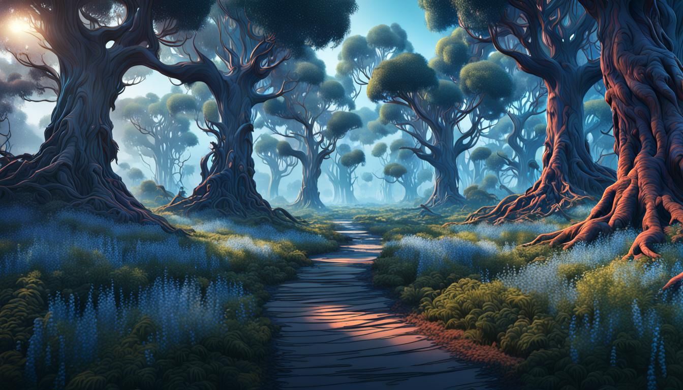 Fantastical Eucalyptus Grove in Deep Color