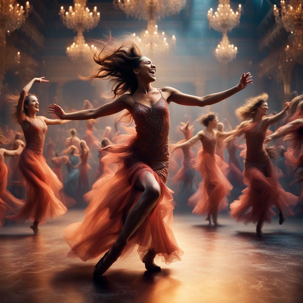 Exhilarating Dance: A Maximalist Digital Painting