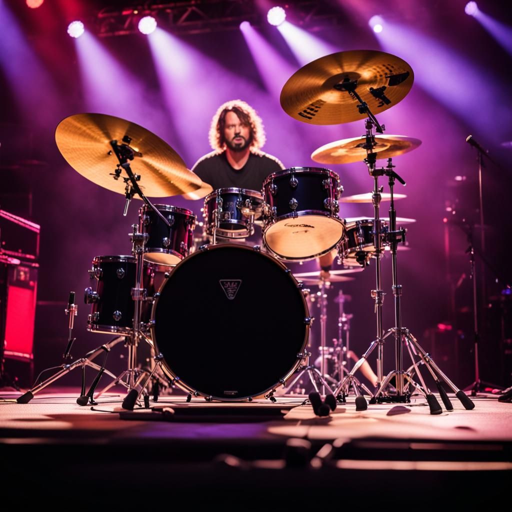 Rock Drummer on Stage in Concert Photo