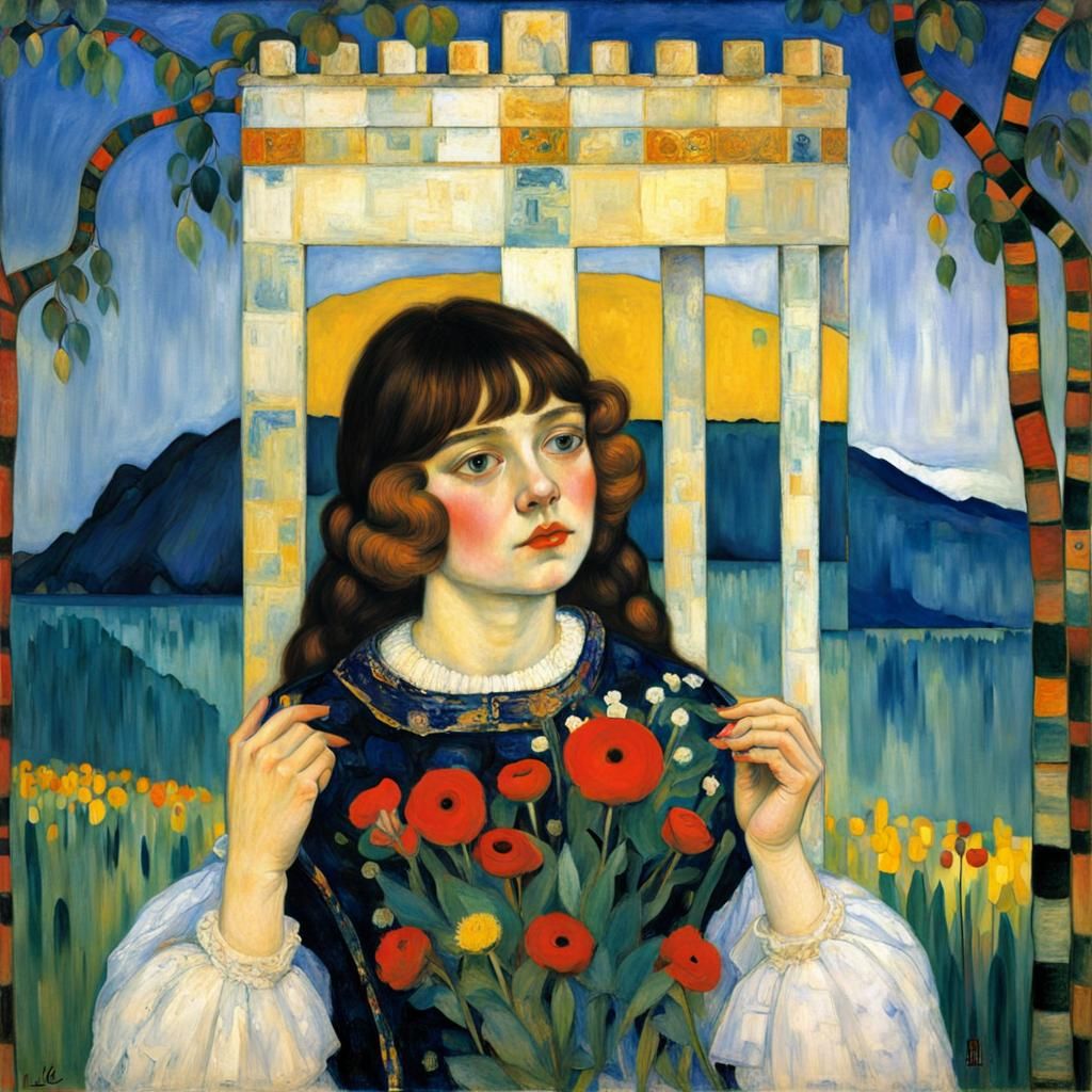 Inspired by Klee, Klimt, Renoir, Waterhouse, Botticelli