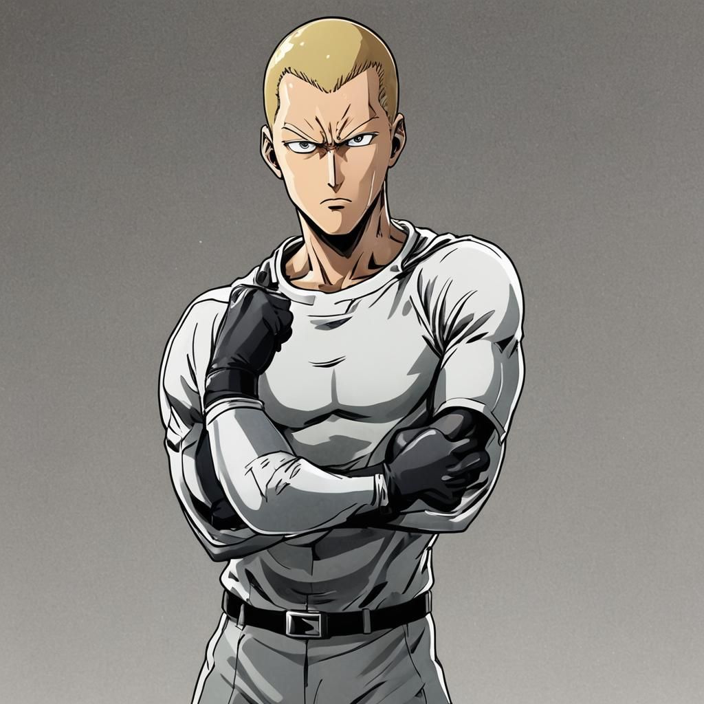 Gromit as One Punch Man in Anime Style