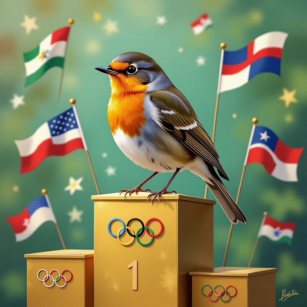 Robin Bird Wins at Olympics: Audubon, Potter, Loish