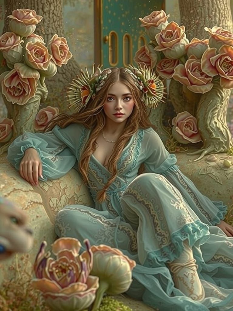 Mystical Forest Wanderer in Ethereal Glow