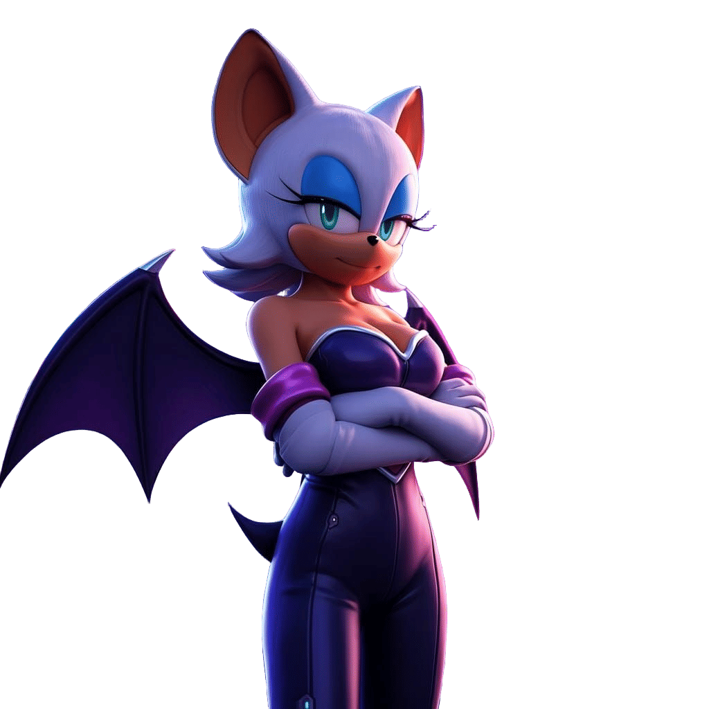Sonic's Rouge the Bat in Vibrant 3D Anime Style