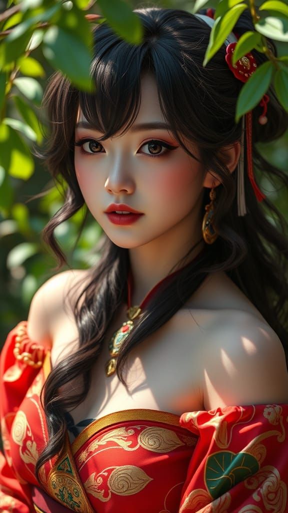 Hyperrealistic Portrait of Yae Miko in Natural Light