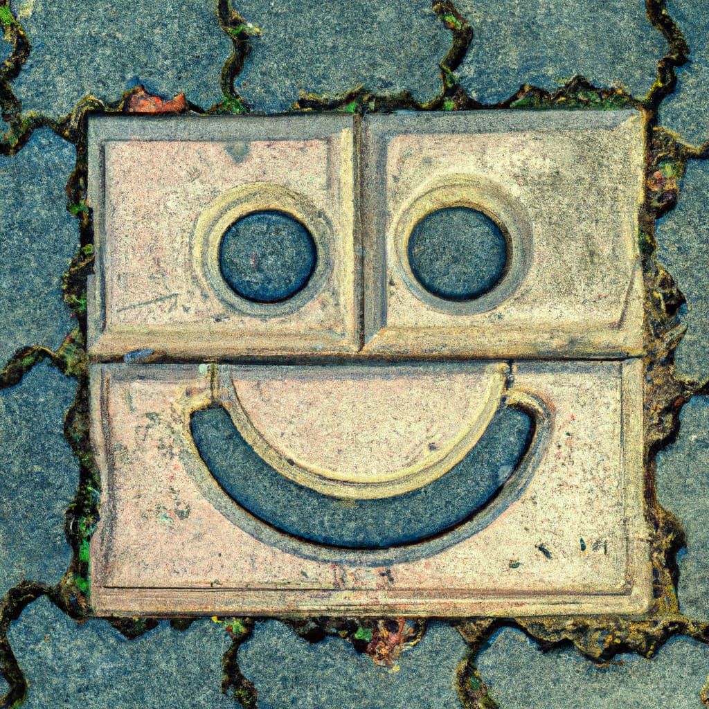 Smiling Concrete Tile in Backyard: Photorealistic Image