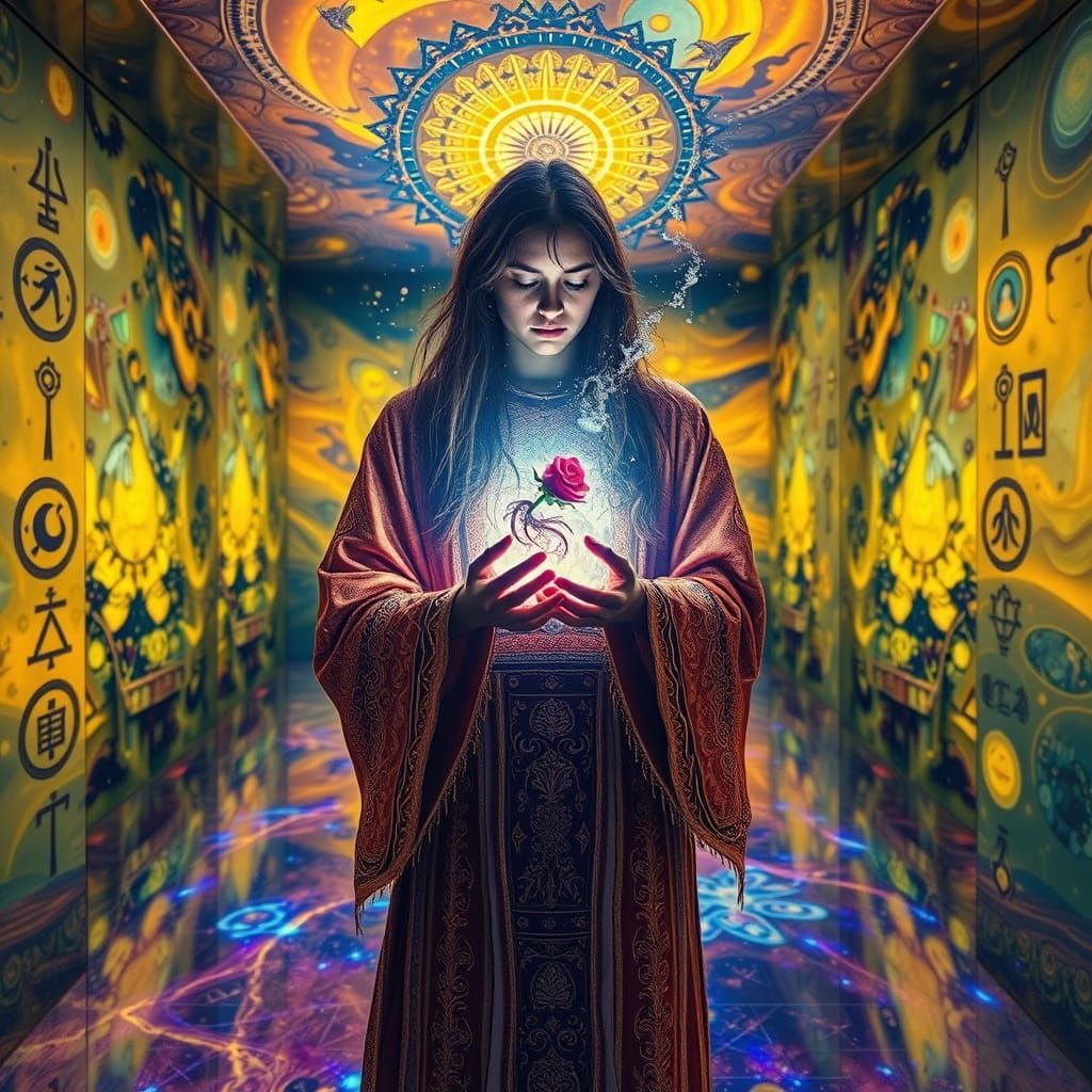 Cosmic Hippie Channels Radiant Energy in Infinity Mirrored R...