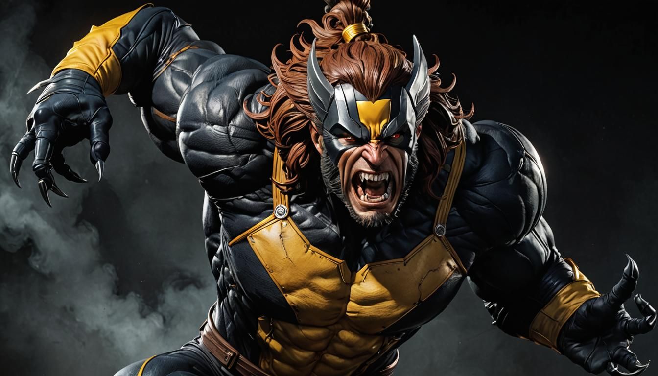 X-Men's Beast in Classic Form, Photorealistic Detail