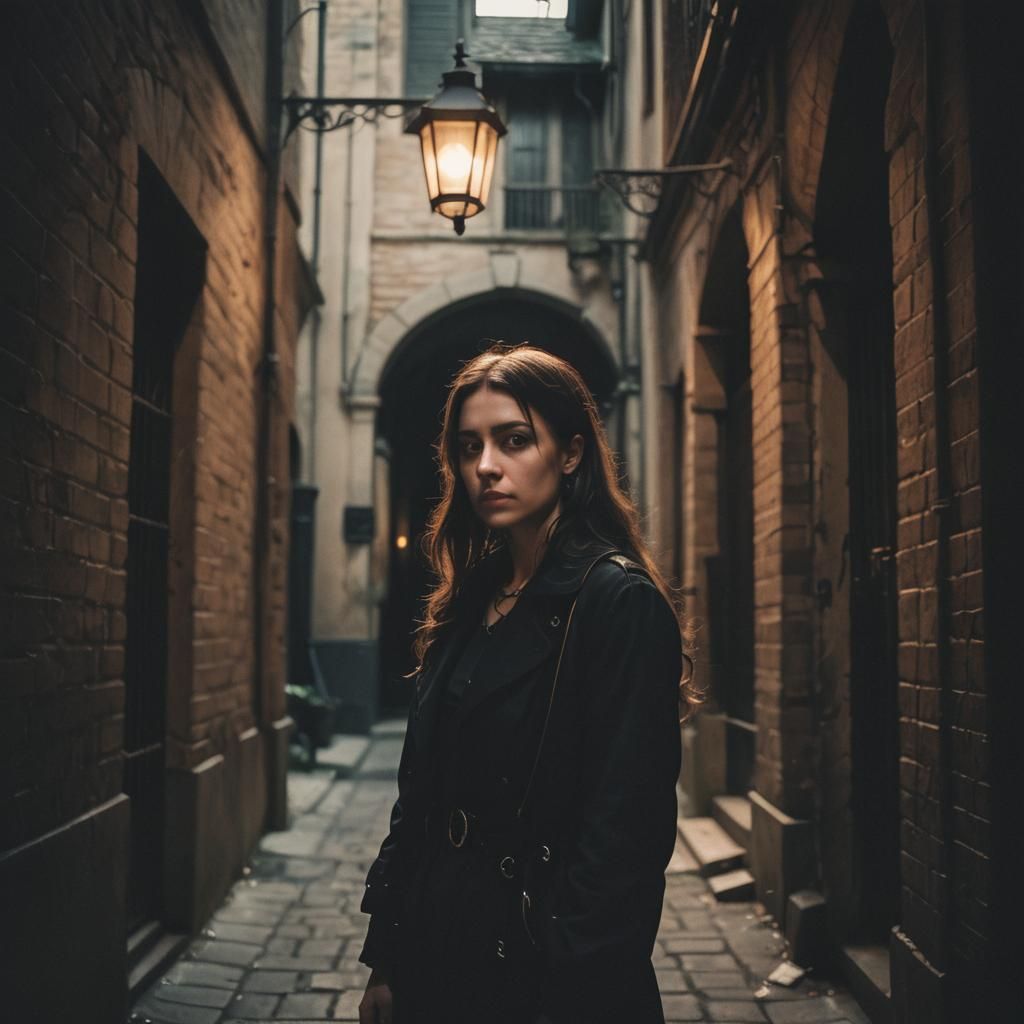 Gothic Portrait of Ramona in Dark Academia Style