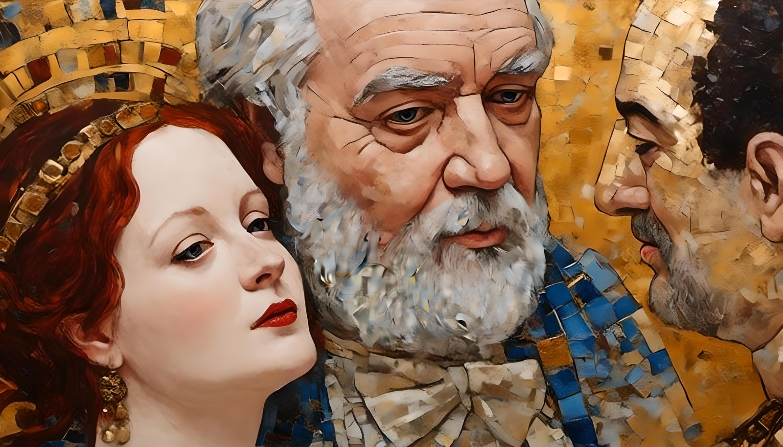 Mark Anthony and Cleopatra in Gustav Klimt Style