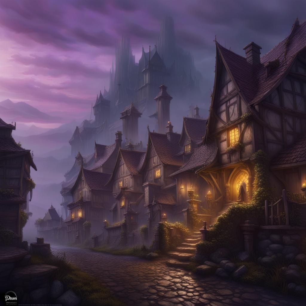 Barovia Village in Mists: Dark Fantasy Concept Art