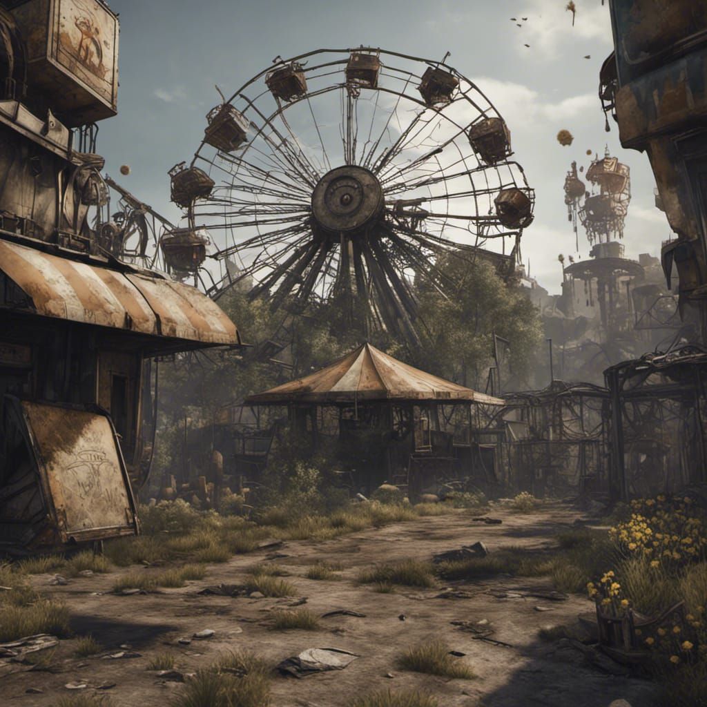 Post-Apocalyptic Amusement Park Dandelion in Unreal Engine