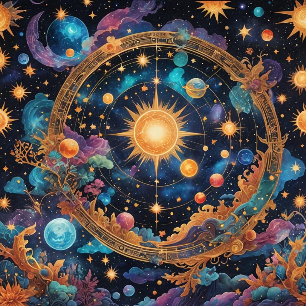 Astral Cosmic Dreamscape in Mixed Media