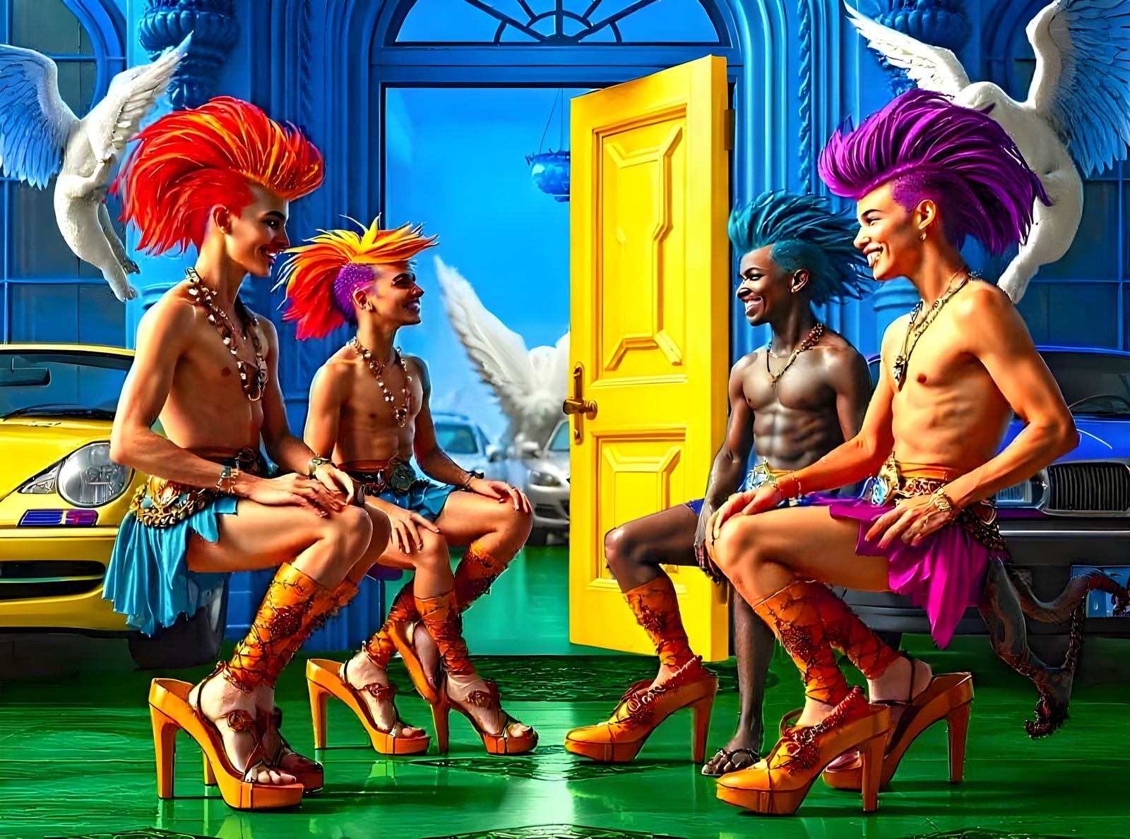 Absurd Ballet: Colorful Creatures in a Sci-Fi Dance