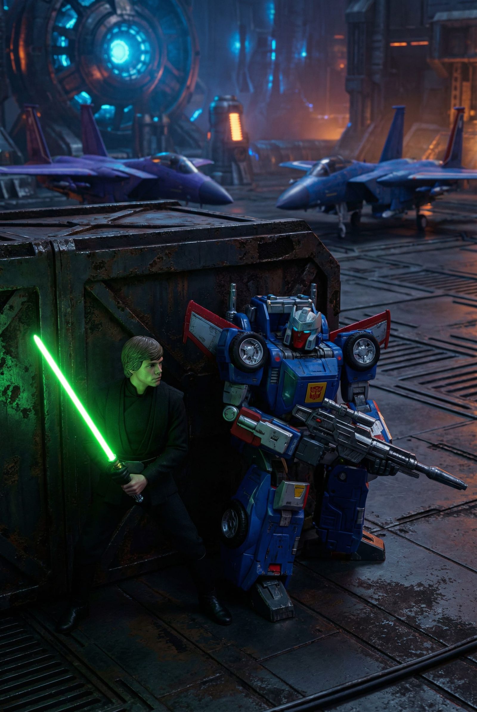 Luke Skywalker and Autobot Tracks on Cybertron