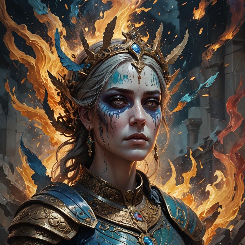 Solemn Heart: Hyperrealistic Concept Art with Dramatic Light...