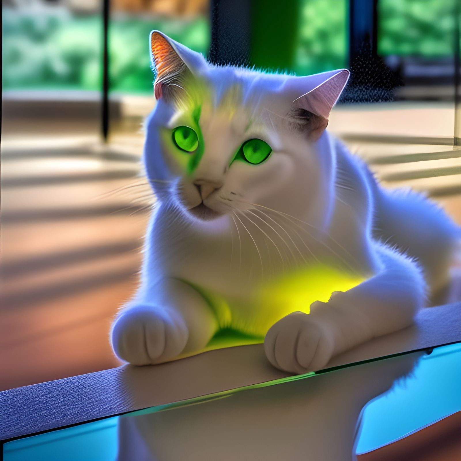 Crystalline Cat Portrait in Photorealistic Style