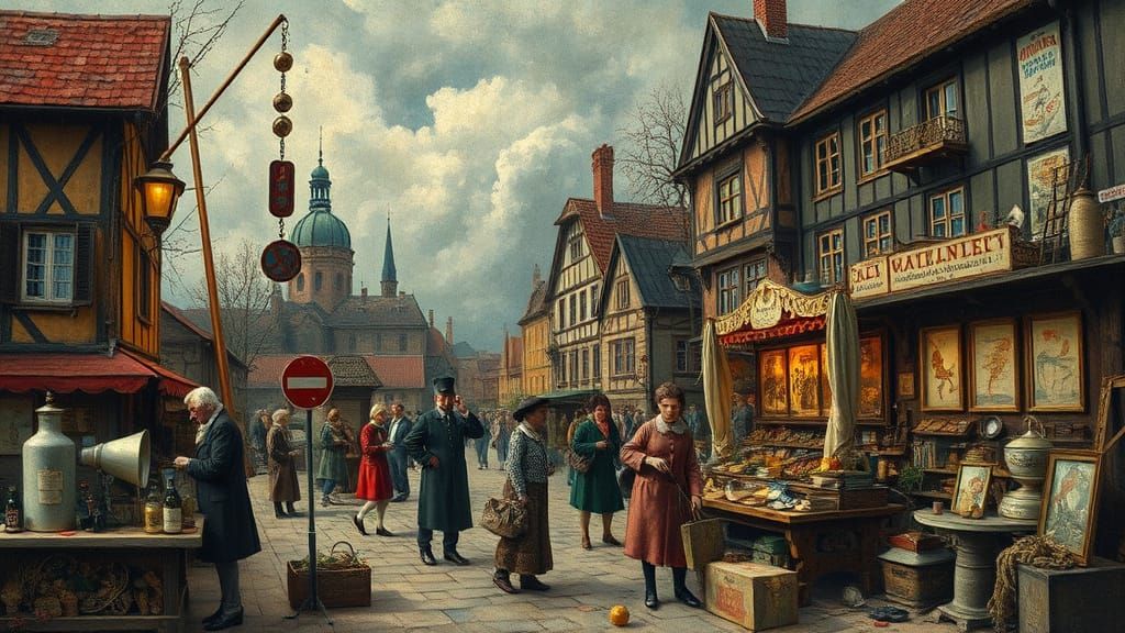 Surrealist Historical Event in Vibrant, Whimsical Style