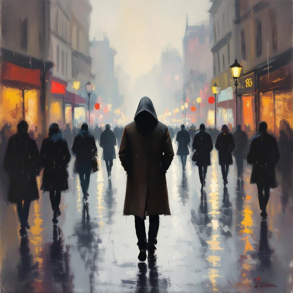 Solitary Figure in Cityscape: Rothko, Degas, Beksiński