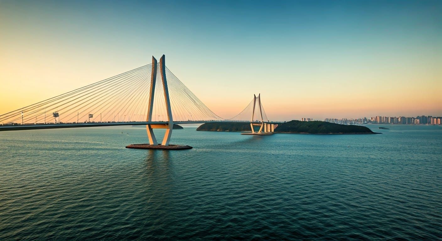 Majestic Cable-Stayed Bridge Landscape