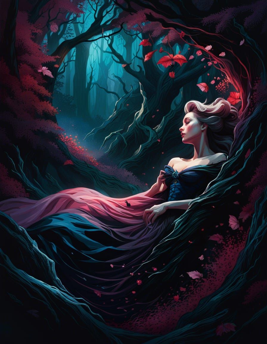 Sleeping Beauty in Dark Forest: Eldritch Fairytale