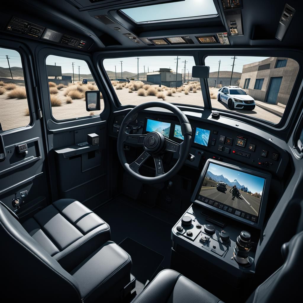 Inside a Police SWAT Car: Hyperrealistic 3D Render