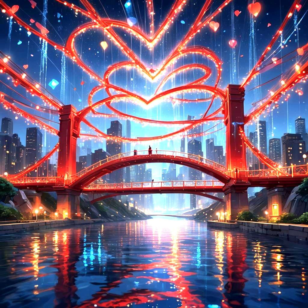 Underwater Heart Bridge in a Fantastical Style