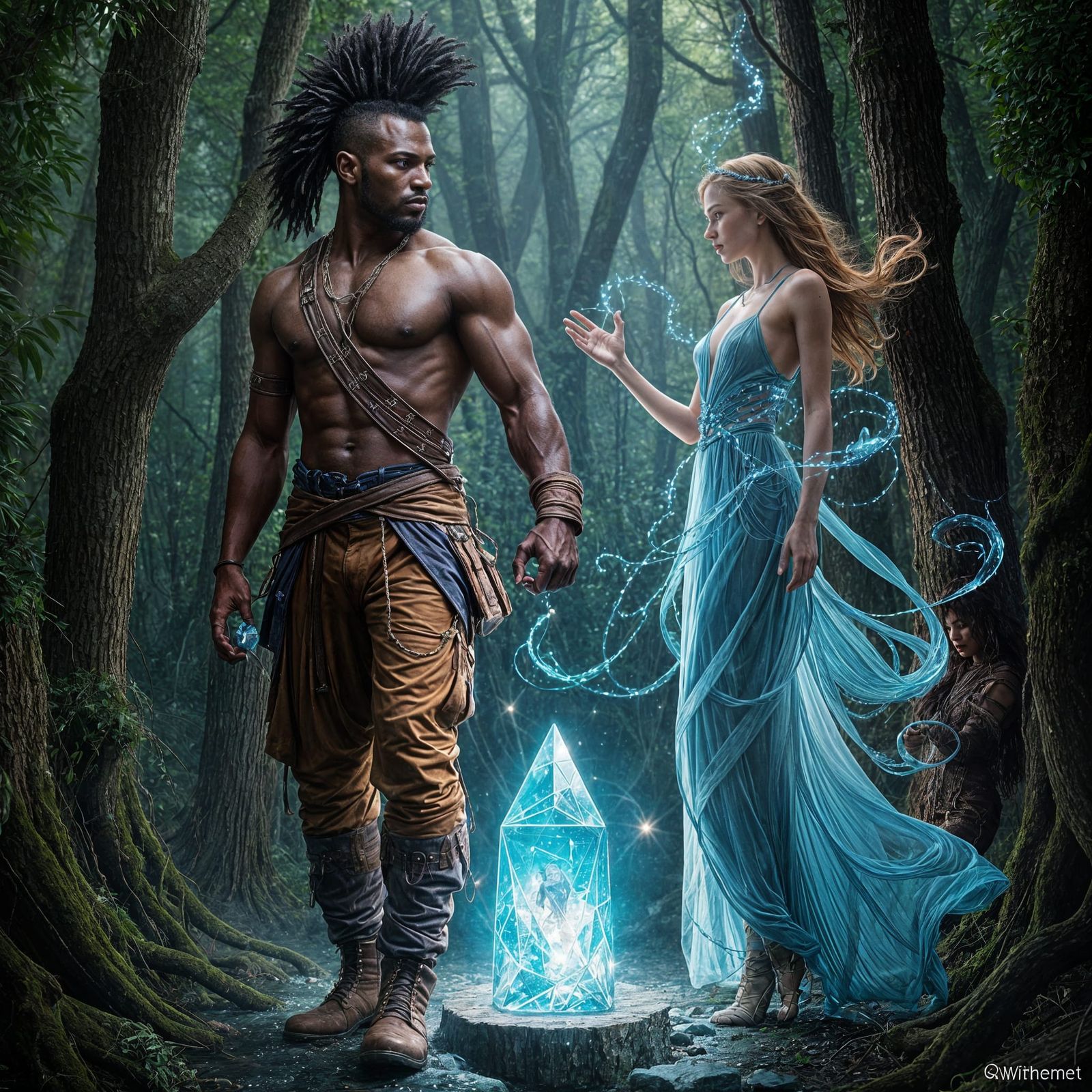 Ancient Forest Warrior and Mystical Companion
