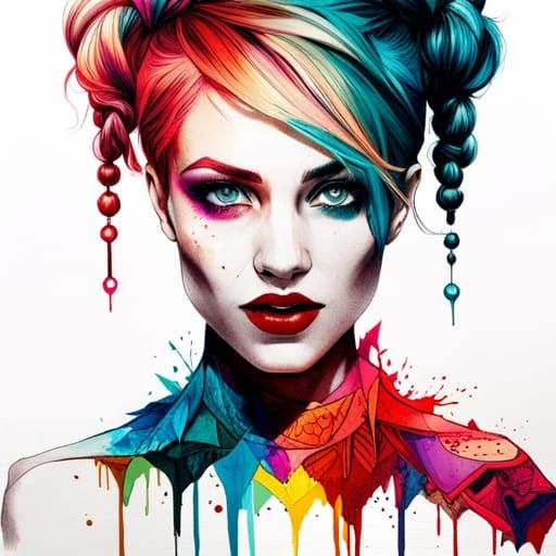 Harley Quinn: Intricate Visual Portrait