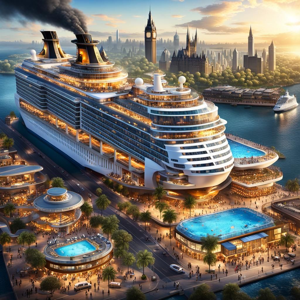 Paradise City with Giant Cruise Ships and Hogwarts