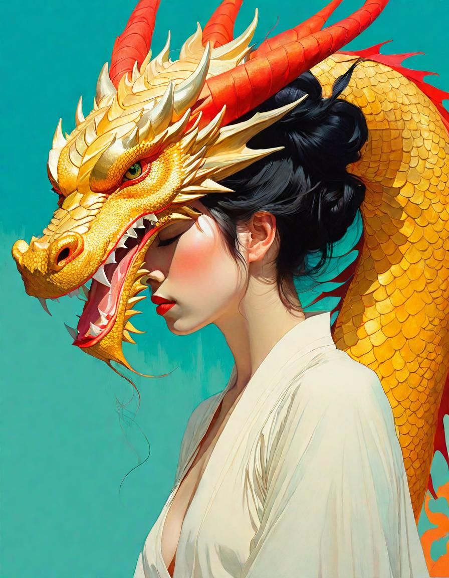 Anime Dragon Companion in Cinematic Style