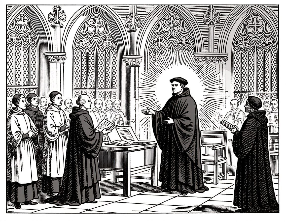 Martin Luther Trial Depiction in Historical Style