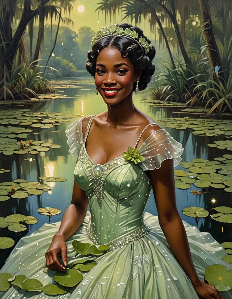 1920s Woman in Bayou, Oil Painting Portrait