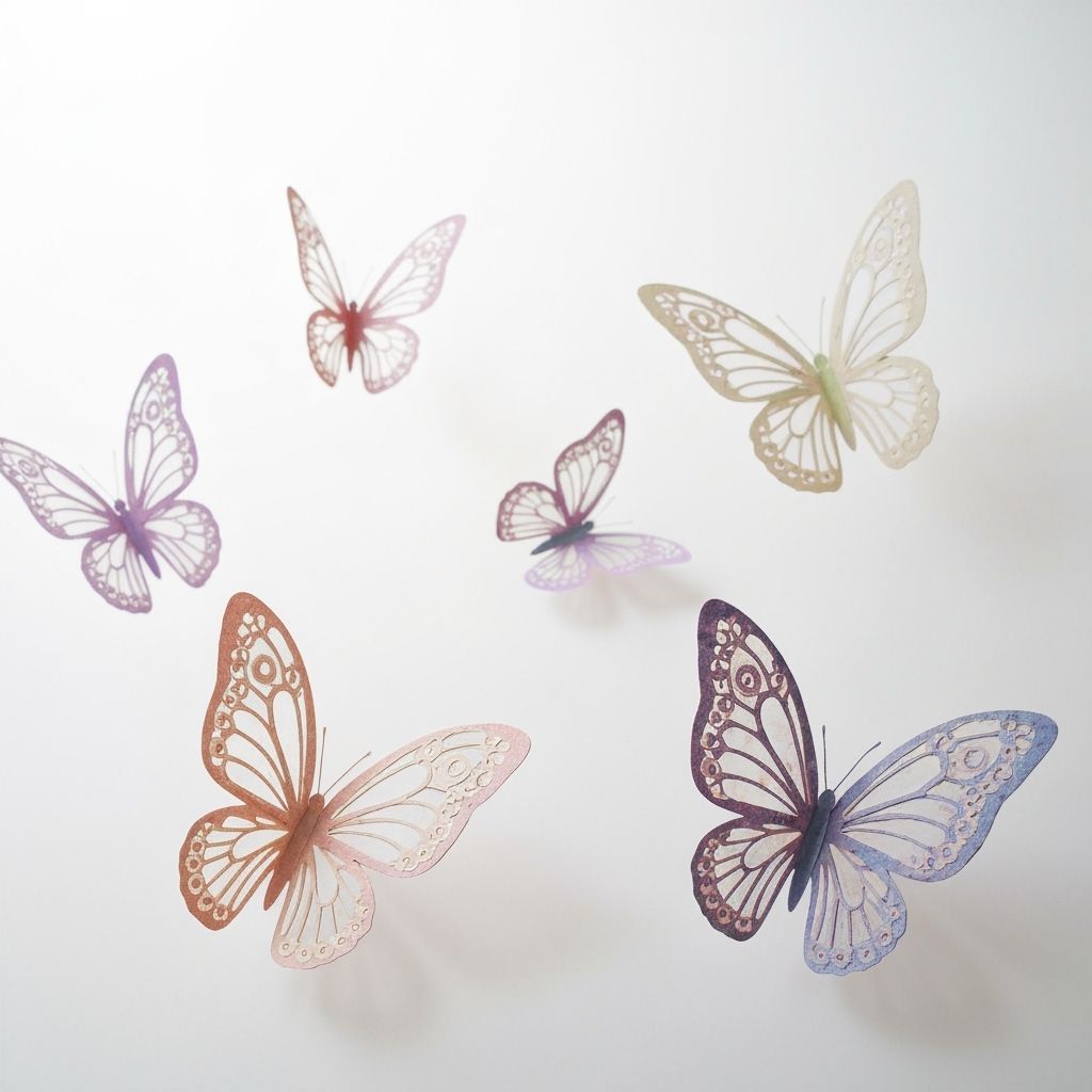 Pastel Paper Butterflies in Eric Carle Style