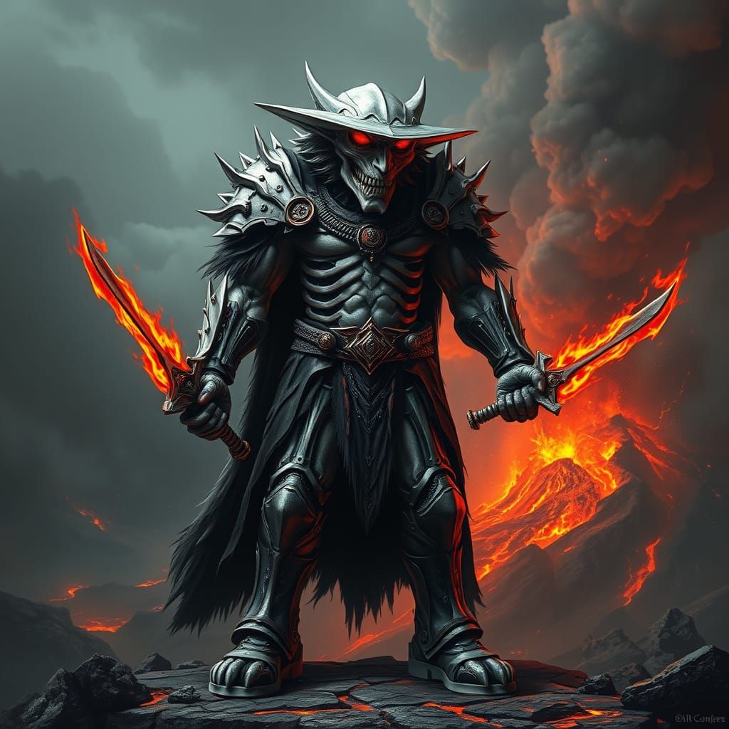 Cyberpunk Vampire Warrior in Wolf Armor